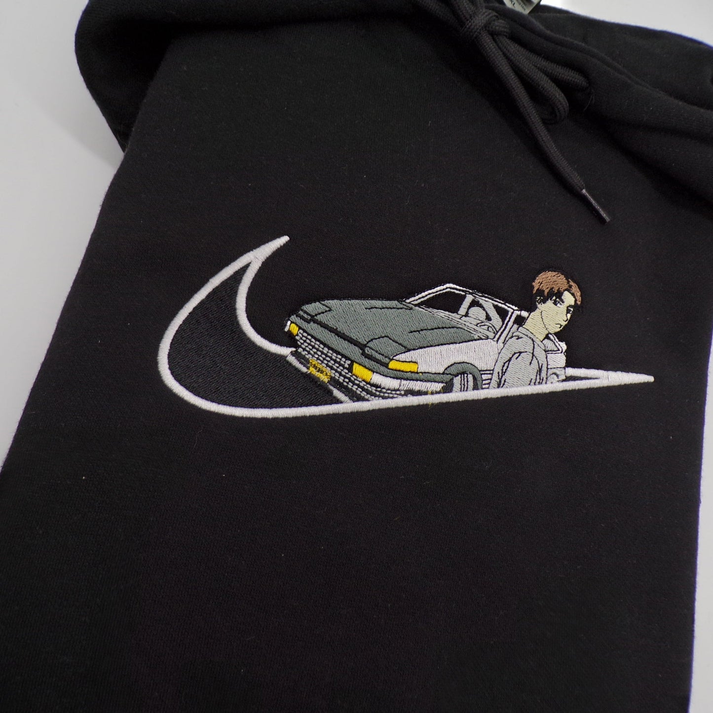 LIMITED INITIAL D TOYOTA AE86 TAKUMI FUJIWARA X JUST DRIFT IT EMBROIDERED ANIME HOODIE